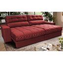 Ver imagem 1 de Sofá Retrátil e Reclinável 2,12m Molas Ensacadas Cama inBox Brasil Velusoft Vermelho