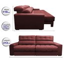 Ver imagem 2 de Sofá Retrátil e Reclinável 2,12m Molas Ensacadas Cama inBox Brasil Velusoft Vermelho