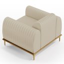 Ver mais imagens de Kit 02 Poltronas Decorativas Base De Madeira Com Pés D'Ouro Molino D02 Corano Bege C-26 - Lyam