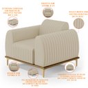Ver imagem 4 de Kit 02 Poltronas Decorativas Base De Madeira Com Pés D'Ouro Molino D02 Corano Bege C-26 - Lyam