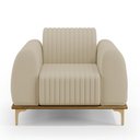 Ver imagem 6 de Kit 02 Poltronas Decorativas Base De Madeira Com Pés D'Ouro Molino D02 Corano Bege C-26 - Lyam