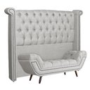 Ver imagem 1 de Conjunto Cabeceira e Calçadeira Sienna Linho Cores - DS Estofados - Solteiro - Bege