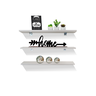 Kit Prateleira Decorativa Reta Simples MDF Branco 60x20cm 3 pçs - Smart Eco - 1