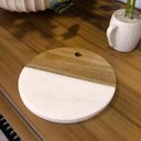 Ver imagem 5 de Tábua Mármore Branco e Madeira 20cm