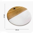 Ver imagem 2 de Tábua Mármore Branco e Madeira 20cm