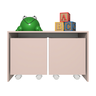 Mesa Organizadora de Brinquedos com 2 Baús 100% Mdf Plancasa Sal Rosa - 1