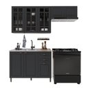 Ver imagem 3 de Armário de Cozinha Modulada Compacta Nara MDF 200cm Chumbo Fidelita Móveis