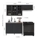 Ver imagem 5 de Armário de Cozinha Modulada Compacta Nara MDF 200cm Chumbo Fidelita Móveis