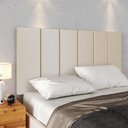 Ver imagem 2 de Cabeceira Estofada Modular Box Casal 1,40 Areia 2 Mesinha Gaveta Nicho Lateral Cama Off/cinamomo Rpm
