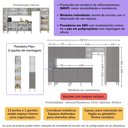 Ver imagem 3 de Armário Cozinha Modulada Completa 329,5cm Pequim Top Multimóveis Mp3755 Branco/lacca Fumê