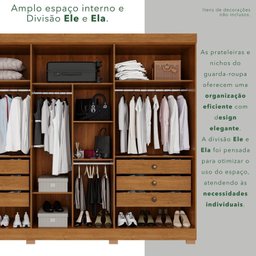 Guarda-roupa Casal 6 Portas 6 Gavetas com Pés 100% Mdf Órion Plus - 6