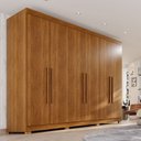 Ver imagem 1 de Guarda-Roupa Casal 6 Portas 6 Gavetas com Pés 100% MDF Órion Plus Marrom/Cinamomo