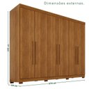 Ver imagem 3 de Guarda-roupa Casal 6 Portas 6 Gavetas com Pés 100% Mdf Órion Plus