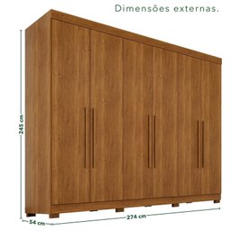 Guarda-roupa Casal 6 Portas 6 Gavetas com Pés 100% Mdf Órion Plus - 3