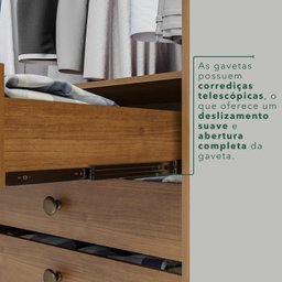 Guarda-roupa Casal 6 Portas 6 Gavetas com Pés 100% Mdf Órion Plus - 11