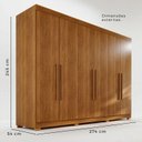 Ver imagem 4 de Guarda-Roupa Casal 6 Portas 6 Gavetas com Pés 100% MDF Órion Plus Marrom/Cinamomo