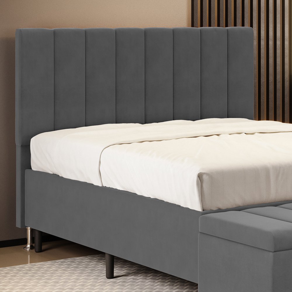 Cabeceira Nashira 160 para Cama Queen Z-008 Sued Cinza Aradecor