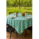 Ver imagem 2 de Toalha de Mesa Picnic 10 Lugares Algodão 1,40 x 3,00 m Azul Turquesa Santa Sofia