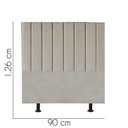 Ver imagem 3 de Cabeceira Estofada Carla 90cm Solteiro para Cama Colchão Box Quarto Linho Bege - Aurora Line