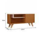 Ver imagem 4 de Rack Bancada Heitor para TV Estante Home Sala Quarto Moderna com 1 Porta - Naturale/Off