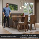 Ver imagem 4 de Conjunto Sala de Jantar Mesa Tampo de Madeira 4 Cadeiras Rustic/crema/hibiscos Marilyn Madesa