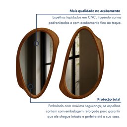 Conjunto 2 Espelhos Orgânicos Moldura MDF Specchio - 7
