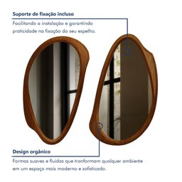 Conjunto 2 Espelhos Orgânicos Moldura MDF Specchio - 8
