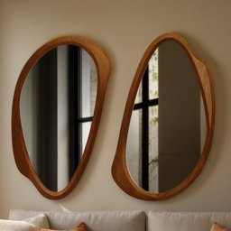 Conjunto 2 Espelhos Orgânicos Moldura MDF Specchio - 9