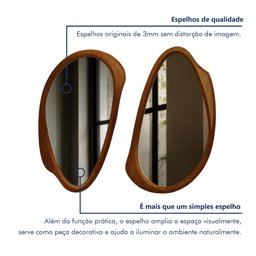 Conjunto 2 Espelhos Orgânicos Moldura MDF Specchio - 5