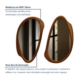Conjunto 2 Espelhos Orgânicos Moldura MDF Specchio - 6