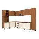 Ver imagem 2 de Cozinha Completa Venaly 20 Portas 2 Gavetas com Vidro Cinamomo/Off White - Henn