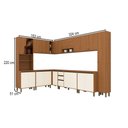 Ver imagem 4 de Cozinha Completa Venaly 20 Portas 2 Gavetas com Vidro Cinamomo/Off White - Henn
