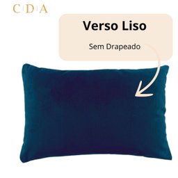 Capa de Almofada Retangular Baguete Grande 30x65cm Cor Azul Marinho - 4