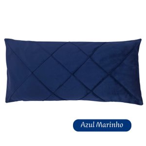 Capa de Almofada Retangular Baguete Grande 30x65cm Cor Azul Marinho