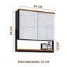 Gabinete Banheiro com Cuba e Espelheira 60 Cm Preto Fosco Naturalle Londres Bechara - 4