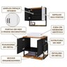 Gabinete Banheiro com Cuba e Espelheira 60 Cm Preto Fosco Naturalle Londres Bechara - 6