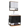 Gabinete Banheiro com Cuba e Espelheira 60 Cm Preto Fosco Naturalle Londres Bechara - 3