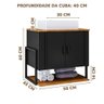 Gabinete Banheiro com Cuba e Espelheira 60 Cm Preto Fosco Naturalle Londres Bechara - 5