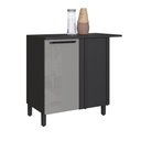 Ver imagem 1 de Balcão de Cozinha 96 Cm Diamante 1 Porta Chumbo/titanio - Indékes