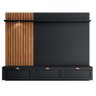 Home Painel Suspenso 200cm Ripado Caraíva Led Preto/Noce G73 - Gran Belo - 2