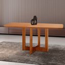 Ver imagem 3 de Mesa para Sala de Jantar Patros 120cm Madeira Tampo Barril Laminado Moderna Mobilia