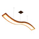 Ver imagem 1 de Lustre Pendente Retangular Onda LED 24w 2700k 160cm Madeira - Imbuia