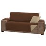 Capa Protetor de Sofá 3 Lugares Manu Dupla Face Assento 1,50m Decorativo:marrom e Cáqui - 5