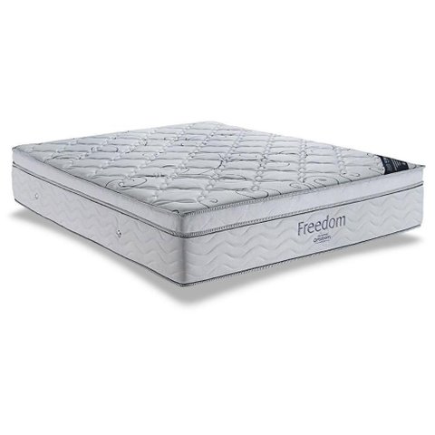 Colchão King Espuma Viscoelástico Visco Molas Ensacadas Superpocket Freedom Ortopillow (186x198x32