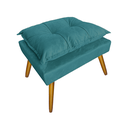 Ver imagem 4 de Kit Com 1 Poltrona e 1 Puff Para Quarto Sala Salão Apolo Suede Azul Turquesa - LM DECOR