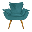 Ver imagem 2 de Kit Com 1 Poltrona e 1 Puff Para Quarto Sala Salão Apolo Suede Azul Turquesa - LM DECOR