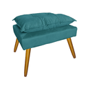 Ver imagem 5 de Kit Com 1 Poltrona e 1 Puff Para Quarto Sala Salão Apolo Suede Azul Turquesa - LM DECOR
