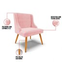 Ver imagem 3 de Kit 6 Cadeiras Estofadas para Sala de Jantar Pés Palito Lia Suede Rosa Bebê - Ibiza
