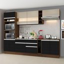 Ver imagem 1 de Armário de Cozinha Completa 290cm Rustic/Preto Vicenza Madesa 06