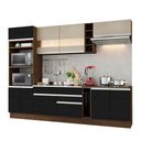 Ver imagem 3 de Armário de Cozinha Completa 290cm Rustic/Preto Vicenza Madesa 06